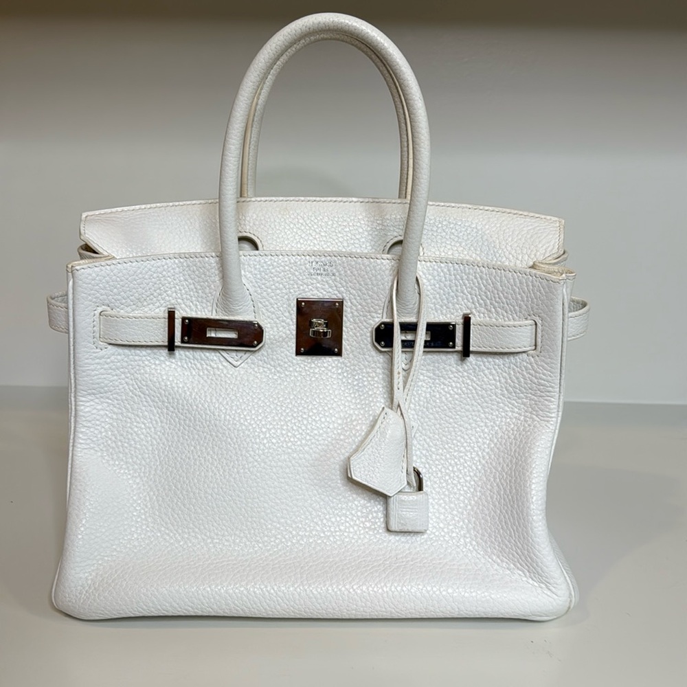 Hermès Birkin 30 in White Clemence Leather w/ Palladium hardware - Picture 3 of 17